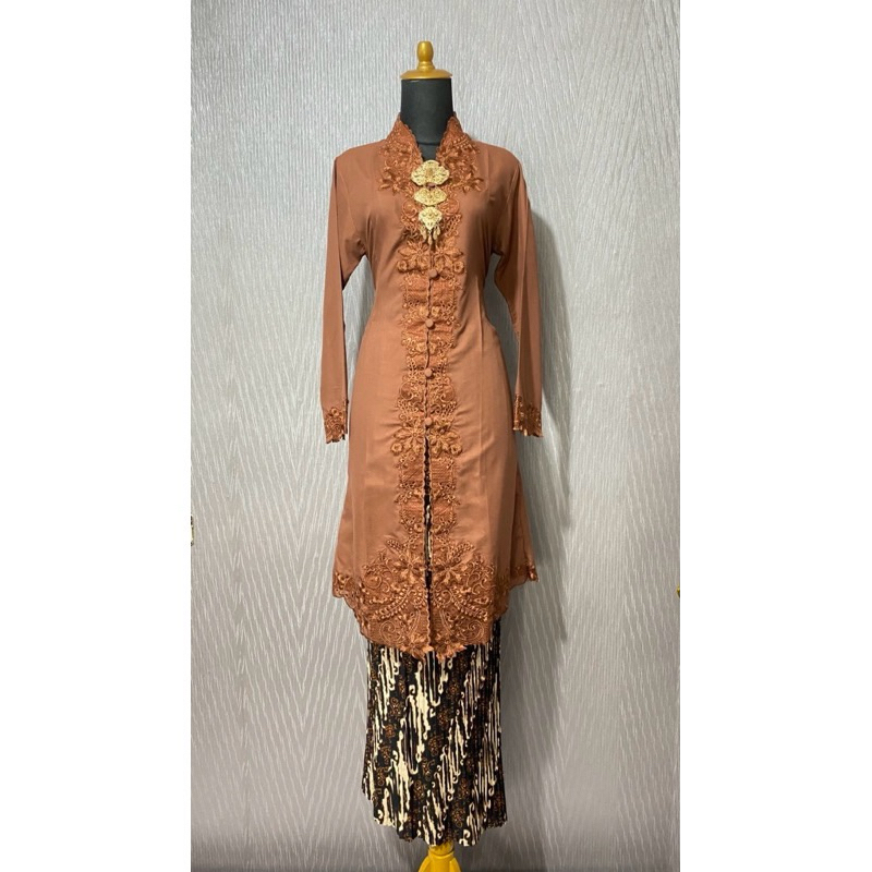 Nozamstore~Kebaya Tunik Encim Bordir Senada Katun Premium / Kebaya Bordir Tunik/kebaya modern/kebaya