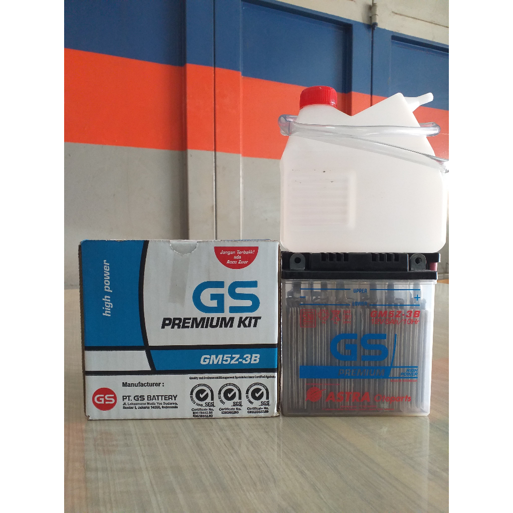 AKI ORIGINAL GS ASTRA GM5Z-3B BASAH  UNTUK MOTOR SUPRA,SUPRA FIT,JUPITER,MIO,VEGA,SHOGUN,SMASH