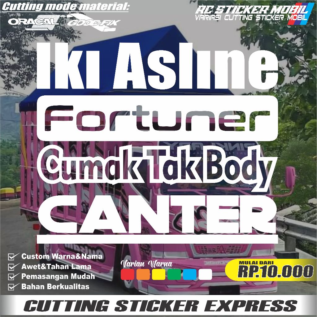 stiker kaca truk samping
