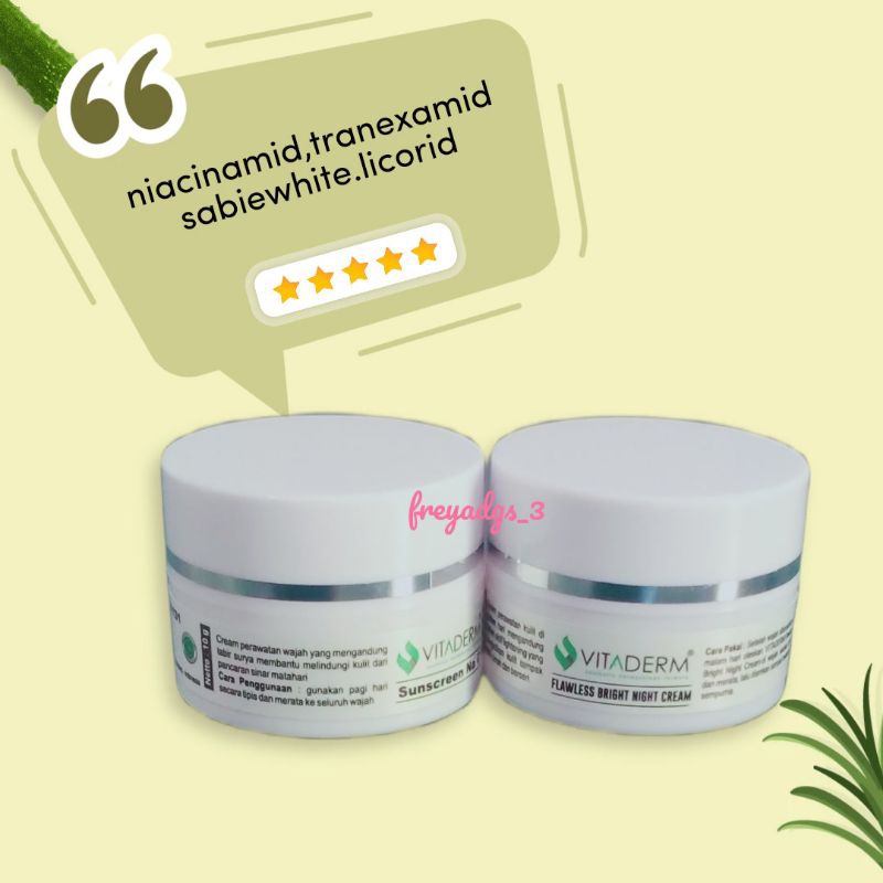 cream pagi dan malam vitaderm harga paket lebih murah(cream pencerah wajah)