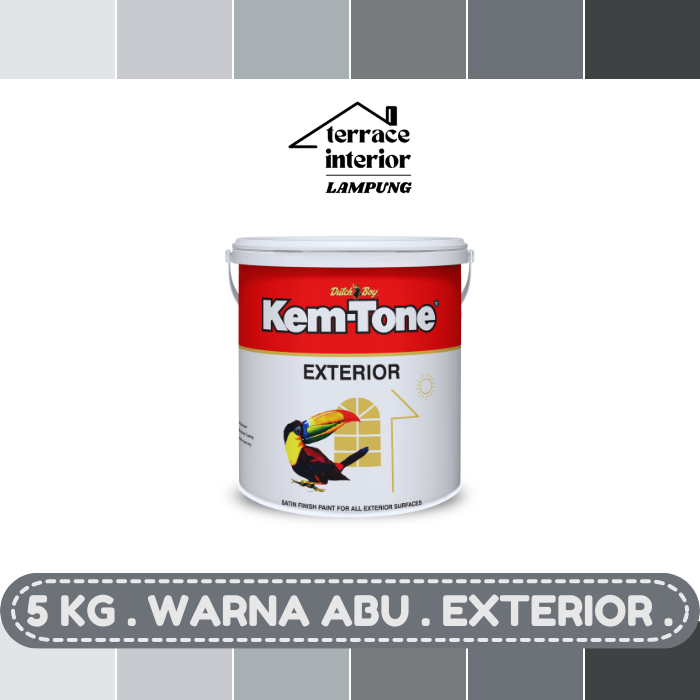 Cat Tembok Kemtone Exterior Warna Abu 5 Kg