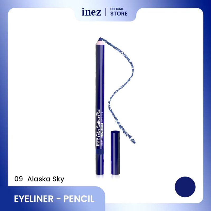 Inez Color Countour Plus Eyeliner Pensil Warna Alaska Sky/Biru
