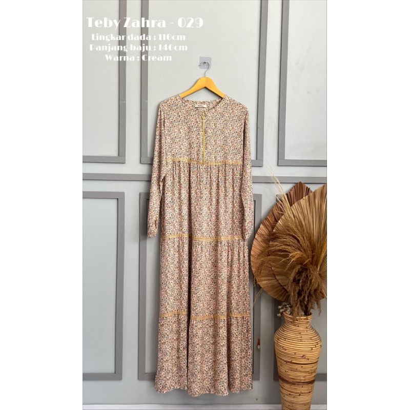 TEBY ZAHRA FLOWER - Gamis Rayon Viscose Daster Arab