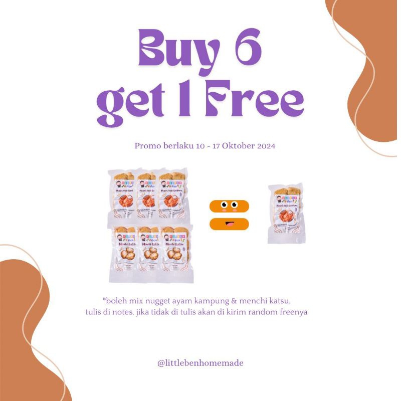 

BUY 6 GET 1 FREE (Nugget ayam kampung & Menchi Katsu)