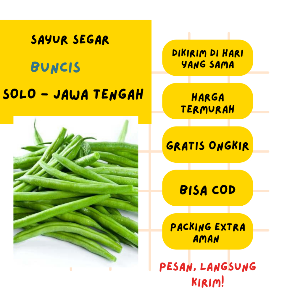 

Buncis Segar Solo - Sayuran Hijau Tumisan | Fresh Food