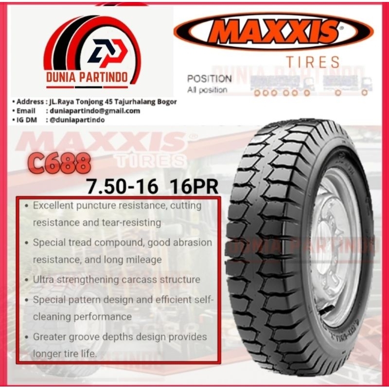 Maxxis C688 7.50 R16 14PR DOT2024 Ban Truk