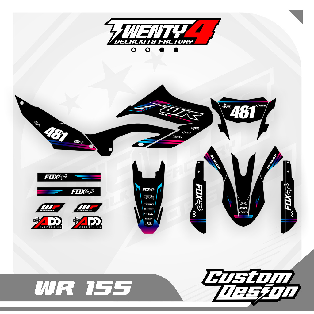 Decal Wr 155 Hitam List unggu - Decal Yamaha Supermoto 155r