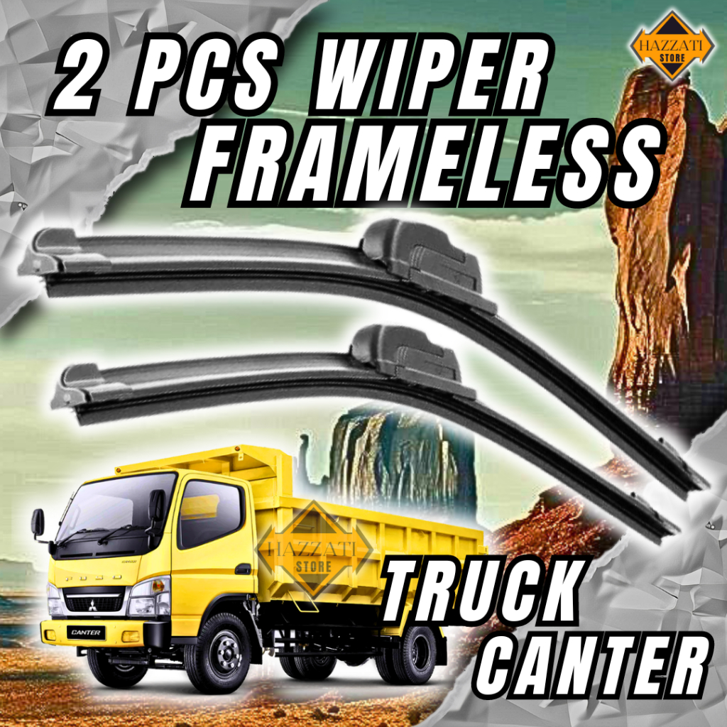 FLASH SALE WIPER KACA MOBIL FRAMELESS 2 PCS TRUCK CANTER - WIFER MOBIL TRUK CANTER BLADE FRAMELESS
