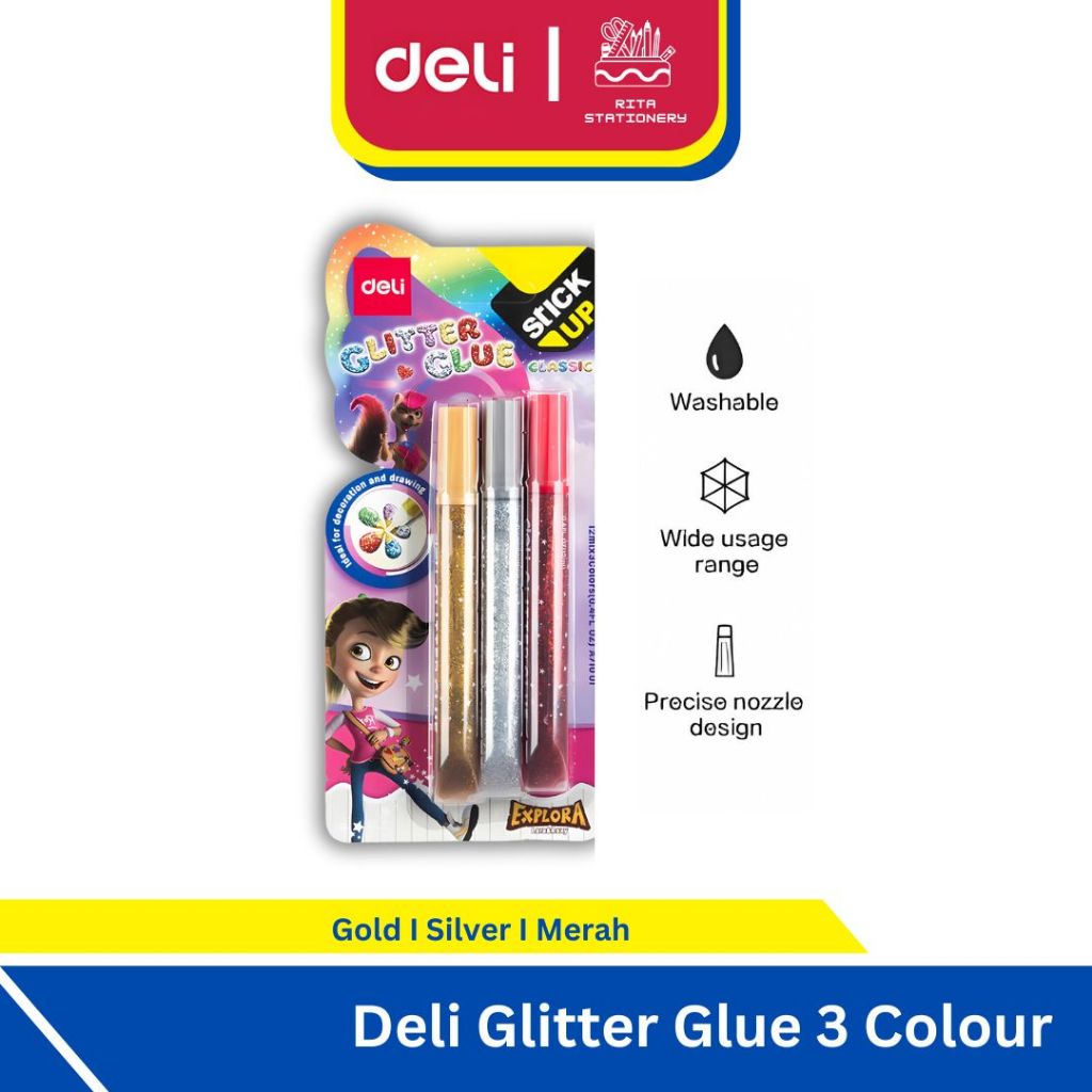 

Deli Glitter Glue 3 colour EA-71001