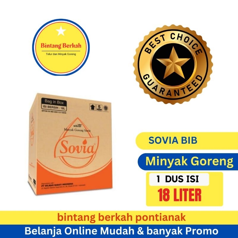 

Minyak Goreng Sovia 18 Liter atau 16,5 kg perdus produk Wilmar, Minyak Goreng paling cocok untuk Usaha