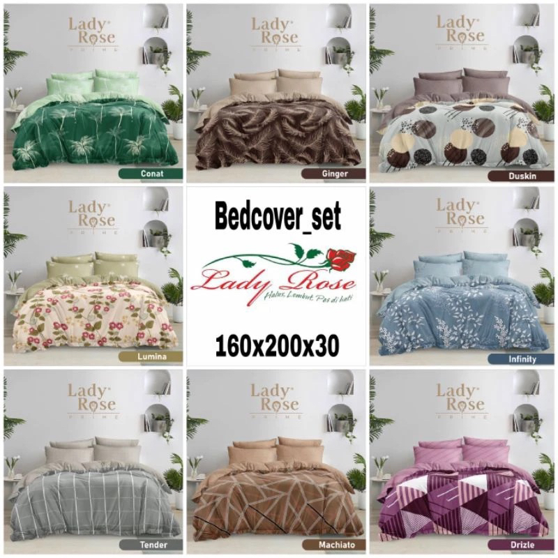 Bed Cover Lady Rose Queen ukuran 160x200