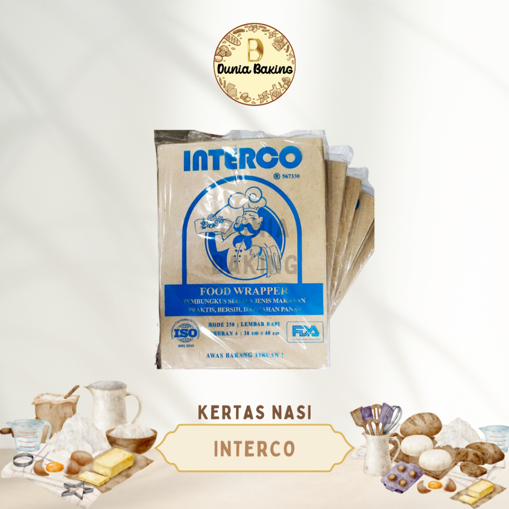 Kertas nasi interco 250lbr / Interco food wrapper 250pcs