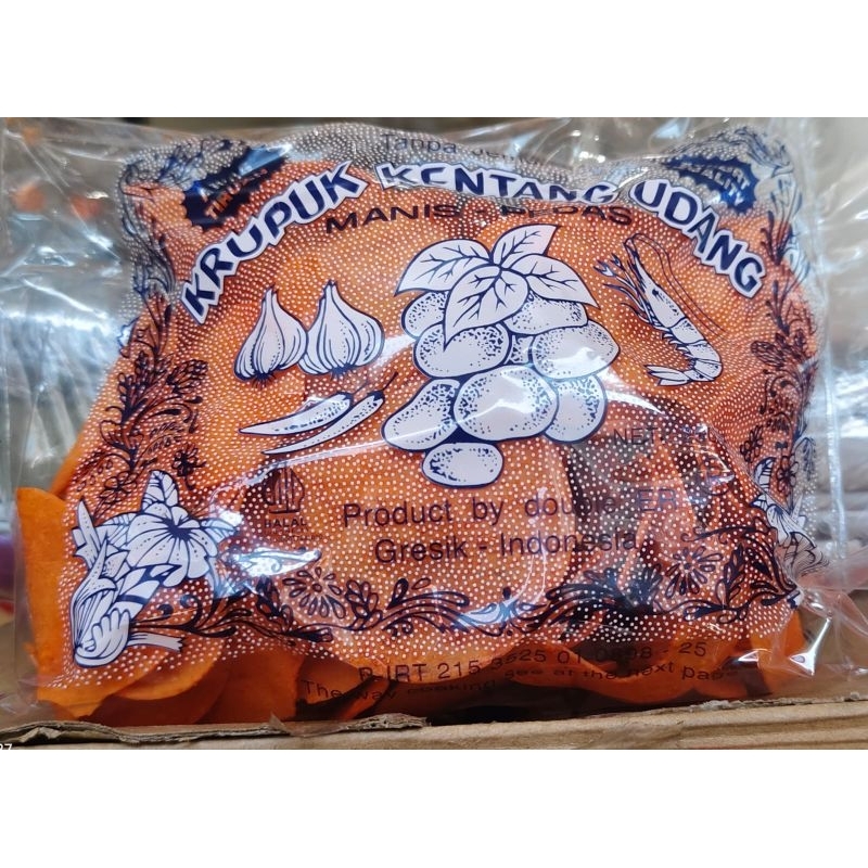 

Kerupuk Kentang Udang Manis Pedas kemasan 250gr / kerupuk mentah / kerupuk kentang