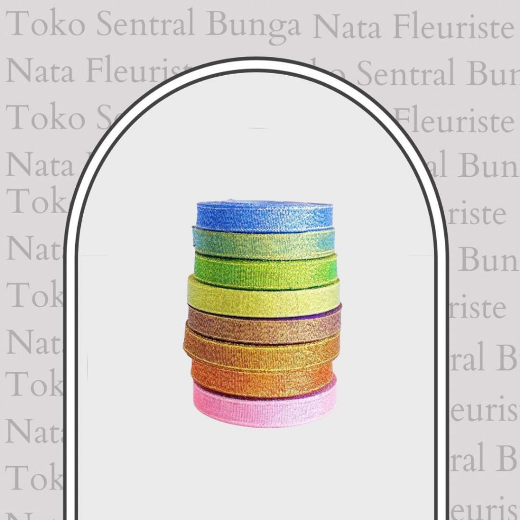 

Pita Metalik Warna / Pita Glitter 1/2" , Panjang Roll 20 Y (18 m)