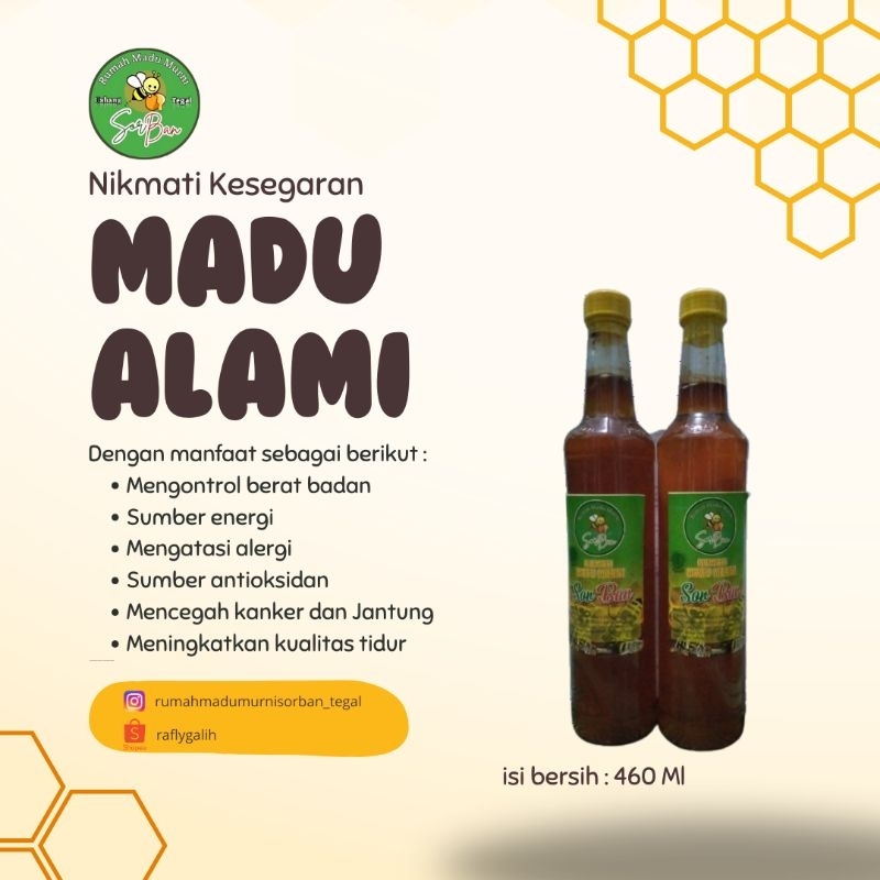 

Madu Asli 100%- Madu Murni SorBan Ukuran Besar 460 ml - Sehat, Natural 100%