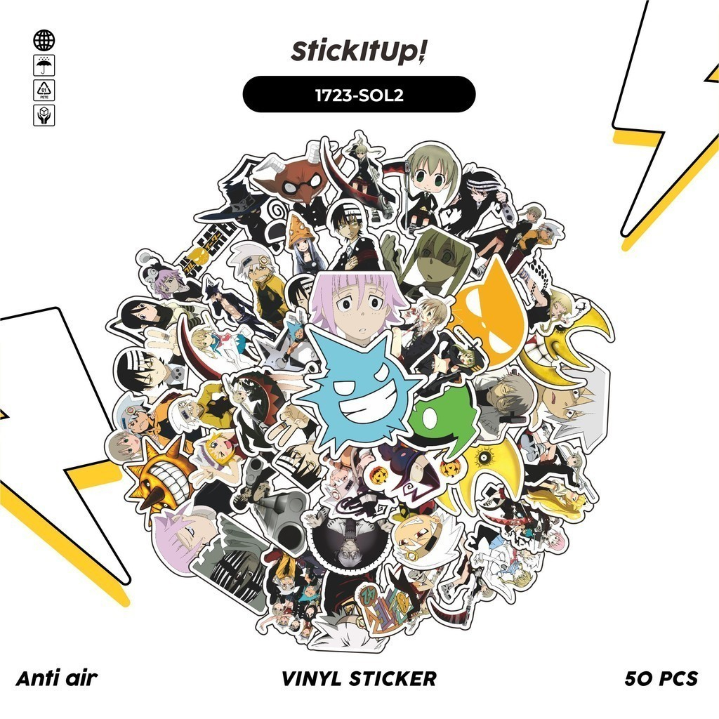 

COD✨ 50 Pcs Stiker SOUL EATER CHARACTER MIX 002 Lucu Anti Air Untuk Dekorasi Notebook Sepeda Skateboard Handphone DIY