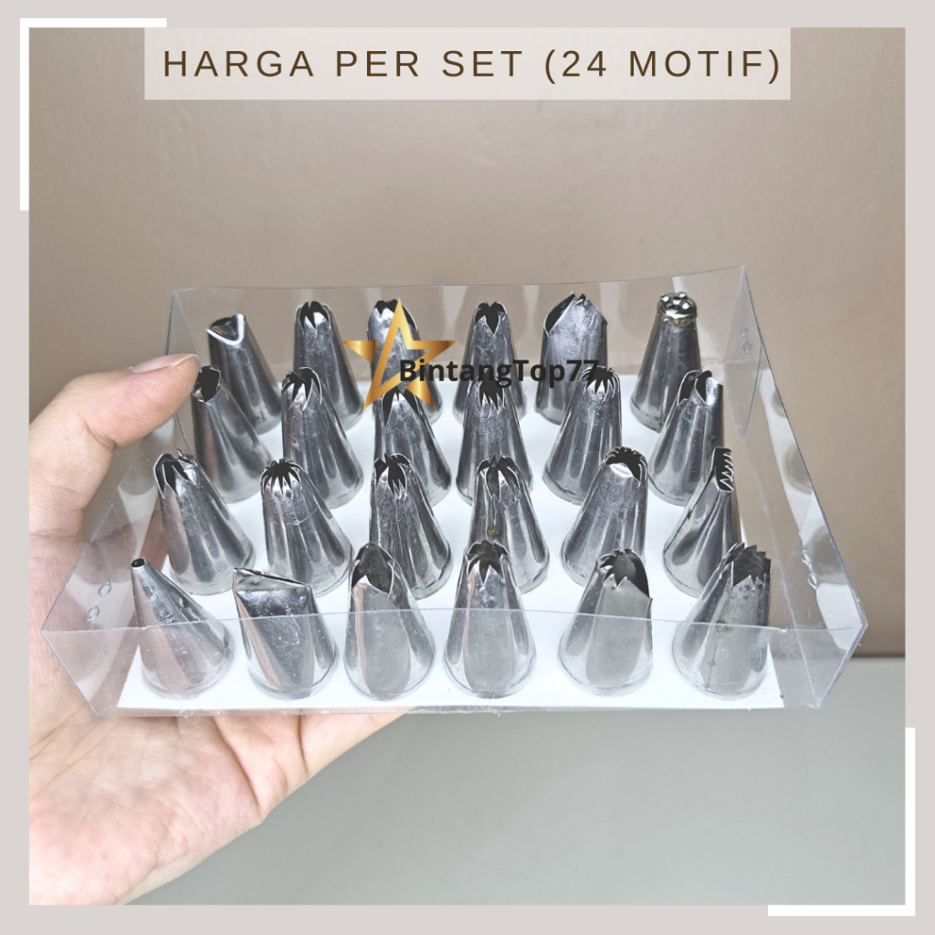 Spuit Kue Kecil Stainless Set 24 Motif (HARGA PER SET)