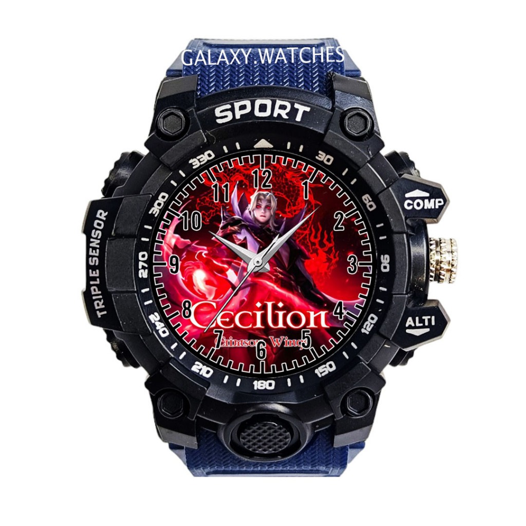 Jam Tangan Anak Model Sport Anti Air Karakter Cecilion Mobile Legend