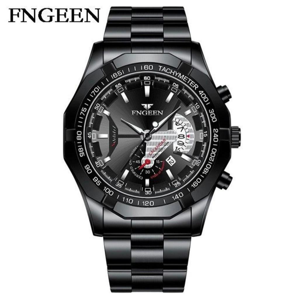 Jam Tangan Pria ORIGINAL  FNGEEN S001 Luxury Stainless Steel Quartz Original Tahan Air Watch Kalende