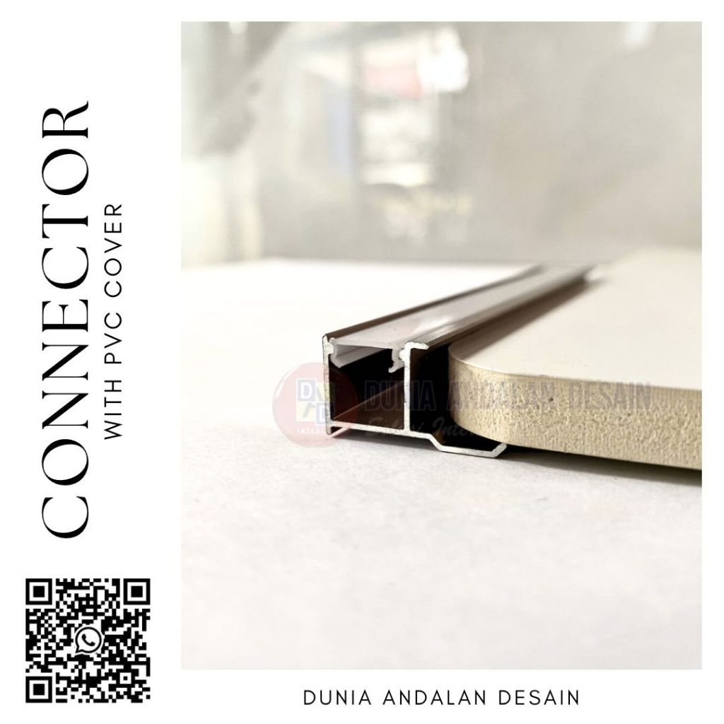 Alumunium Profile Connector Lis Connector Wallpanel Penyambung Wallpanel yang ada penutup PVC untuk 