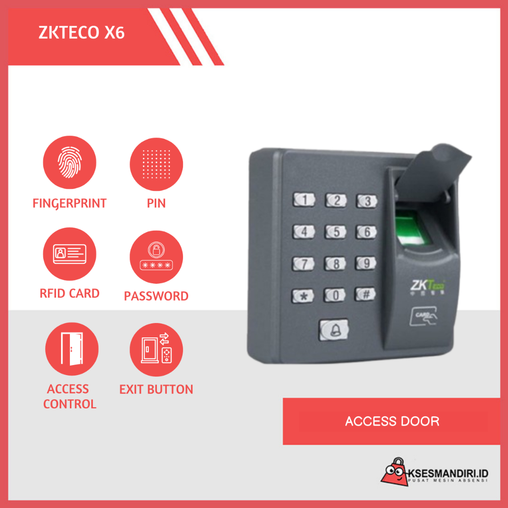 Mesin Access Door X6 Zkteco INCLUDE ADAPTOR