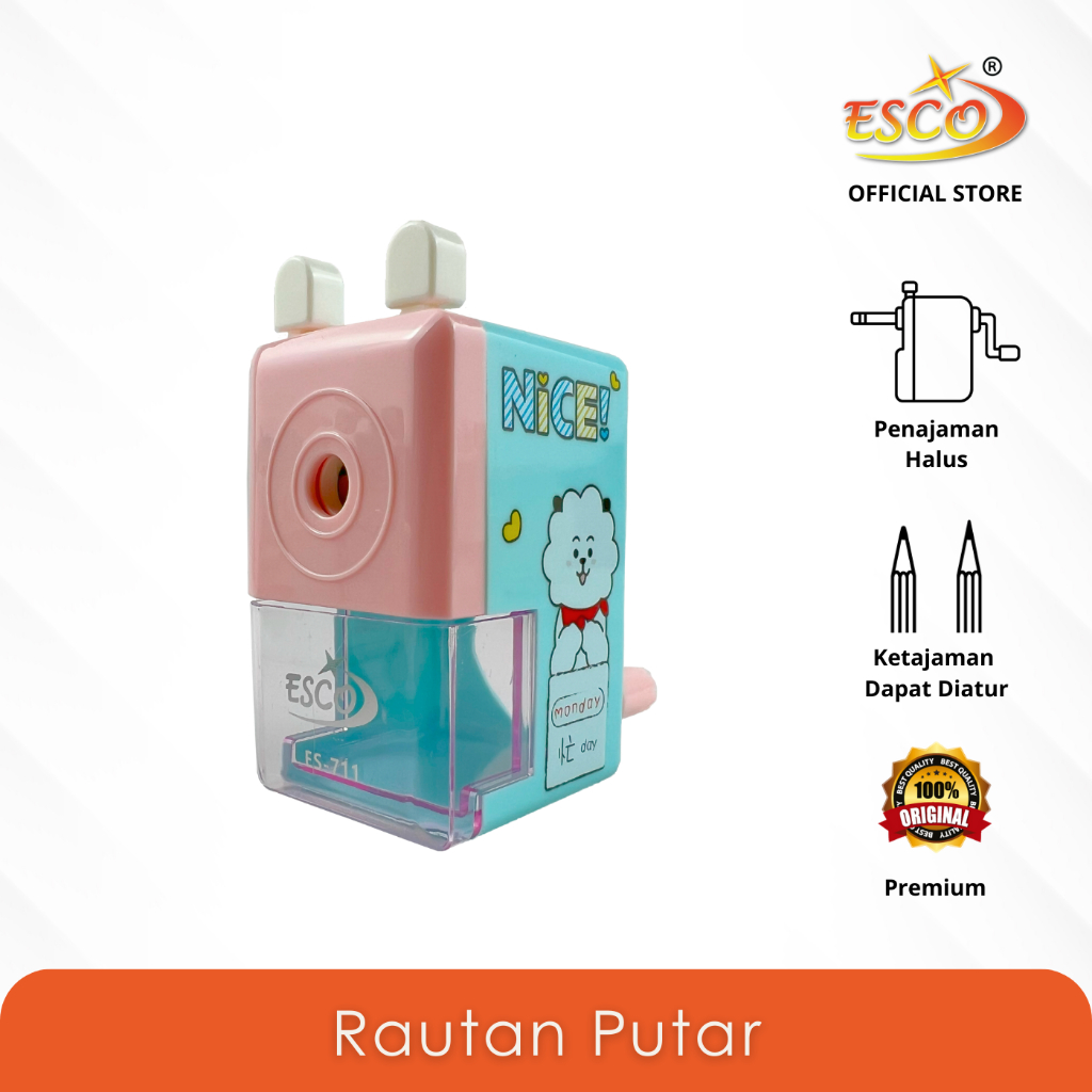 

ESCO Rautan Meja / Rautan Putar / Rautan Pensil / Table Sharpener ES-711