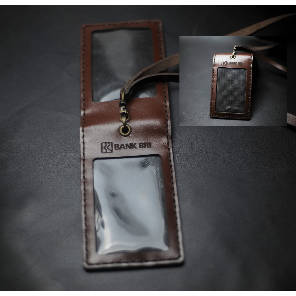 

Id Card Name Tag Holder Kulit BRI Double Flip Magnet