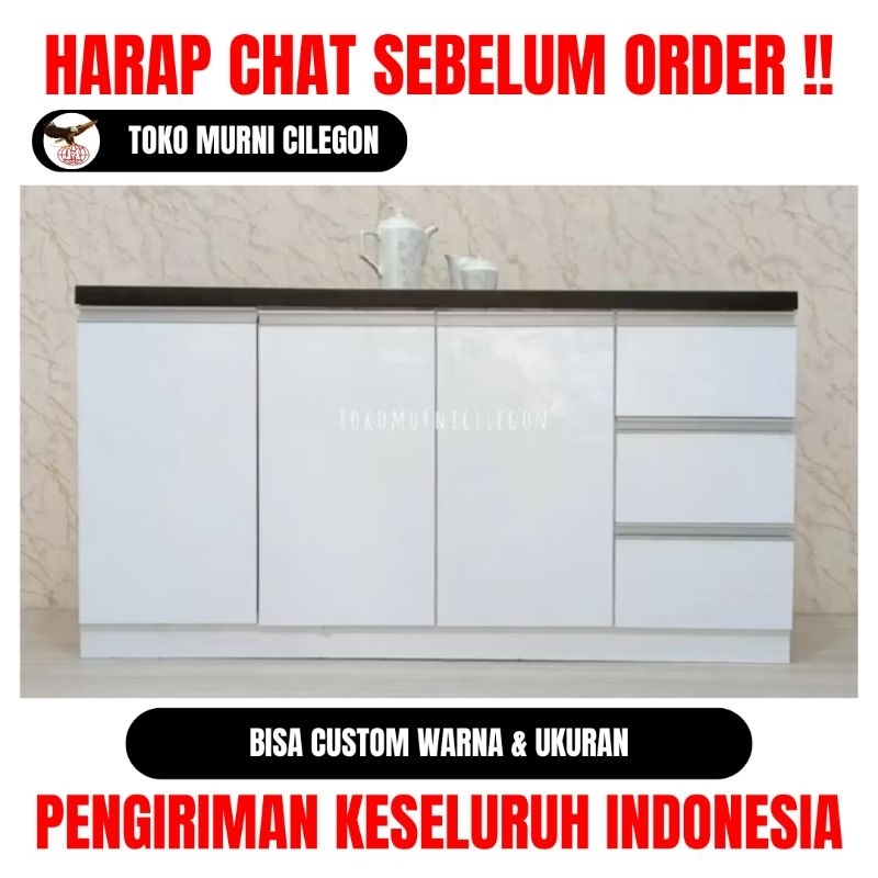 Kitchen Set Bawah 4 Pintu White Top Granit (free ongkir cilegon serang kota)