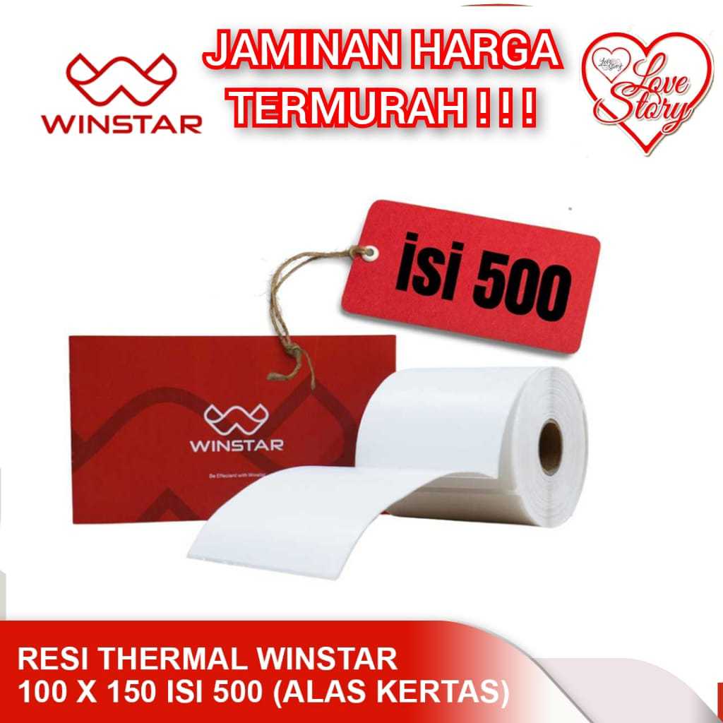 

STICKER KERTAS THERMAL LABEL 100X150 MM A6 500 LEMBAR / STIKER TERMAL LABEL RESI 10 CM X 15 CM /CONTINUOS LABEL