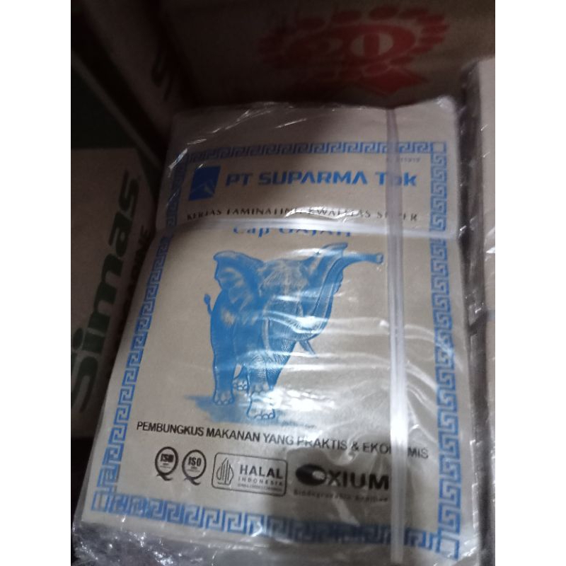 kertas nasi/ bungkus nasi cap gajah kemasan sedang 1 pick