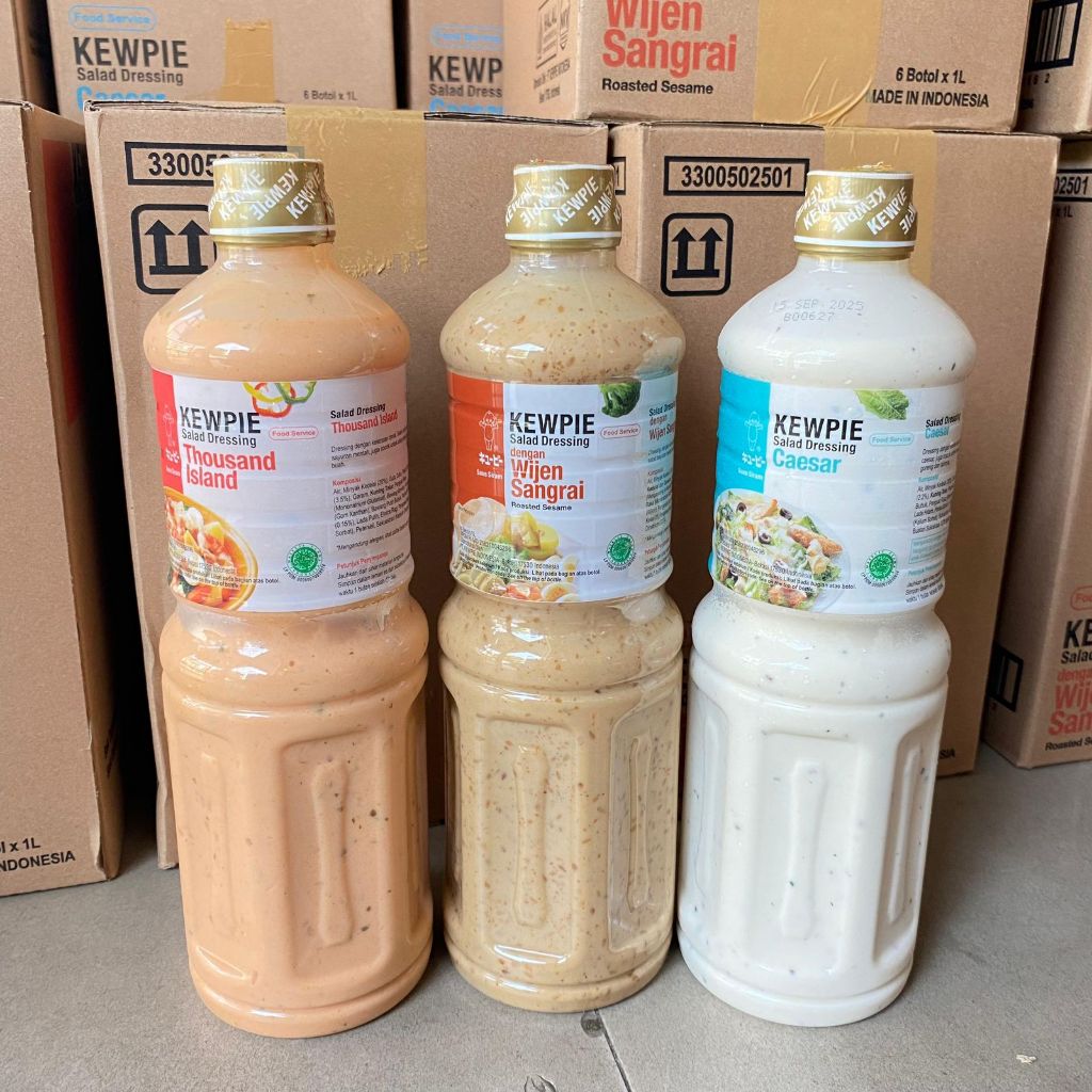 

Kewpie Roasted Sesame Salad Dressing 1 liter Saos / Saus Siram Salad Buah Sayur Mentah Udang Wijen Sangrai / Caesar / Thousand Island / Spicy Tomato / Mayo Yoghurt