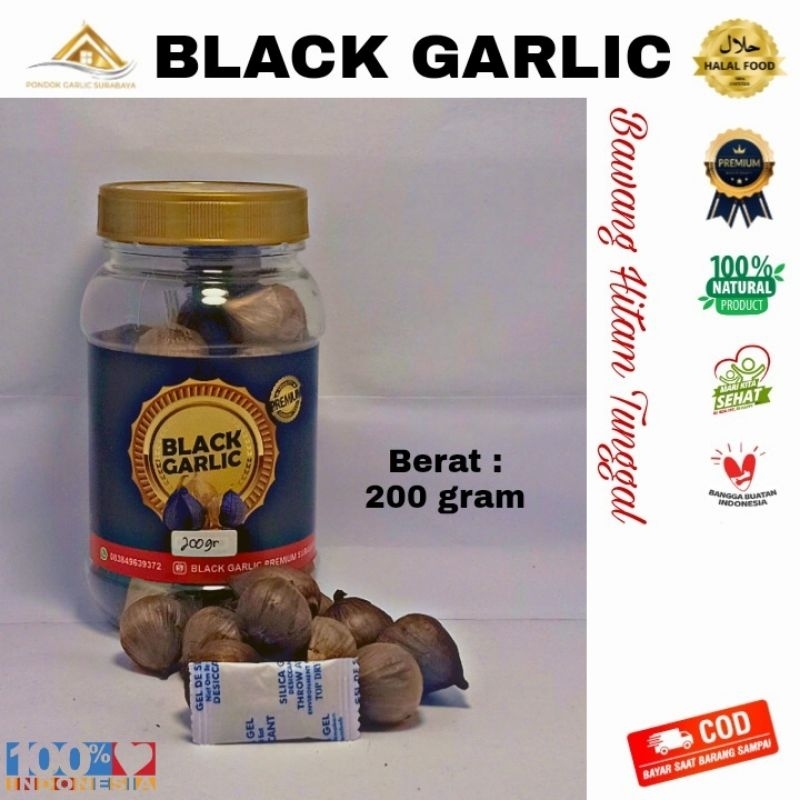 

BLACK GARLIC 200gr Bawang Hitam Tunggal | Bawang Putih Lanang | Solo Garlic