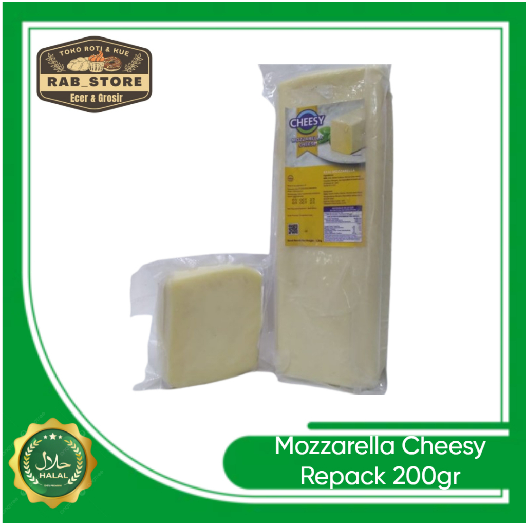 

Keju Mozzarella merk CHEESY / Keju Moza Repack 200gr