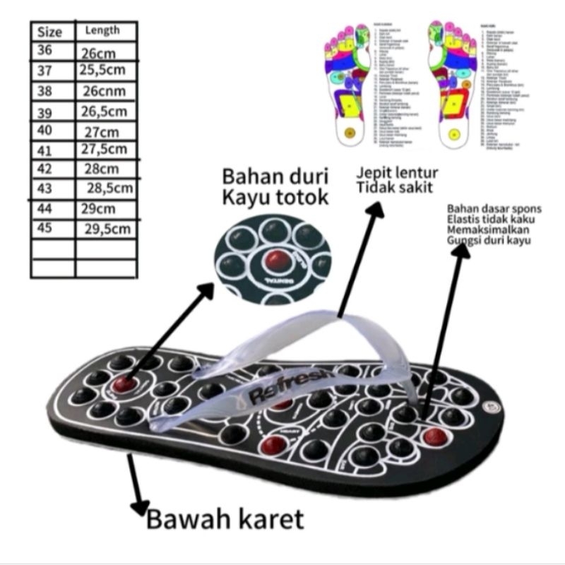 Sandal Refleksi Sandal Kesehatan Akupuntur Pria Wanita