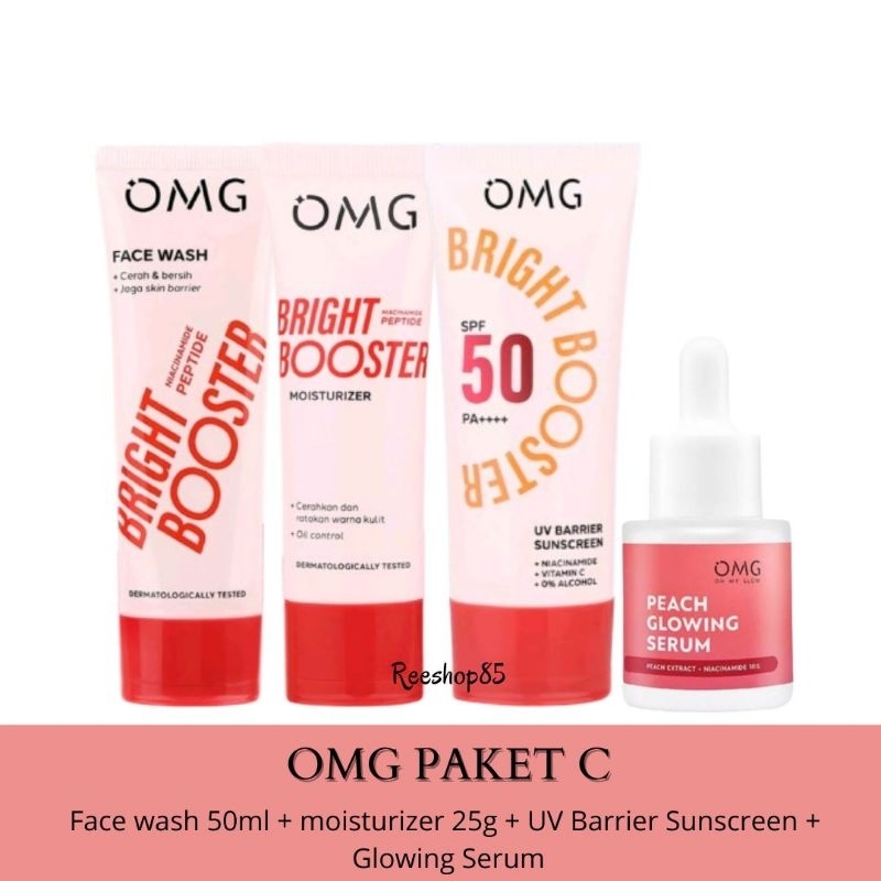OMG Oh My Glow Paket Skincare Lengkap Peach Glowing | OMG Skincare 1 Paket