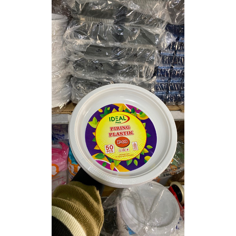 piring plastik makan / piring makan putih plastik / piring ideal 09