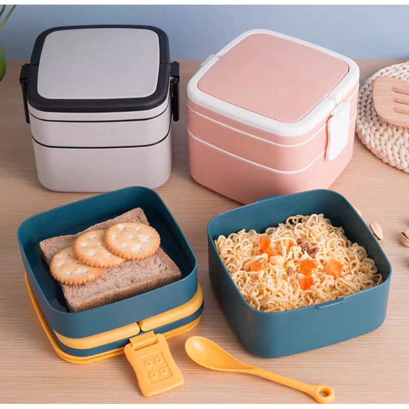 JS Lunch Box 2Layer / Kotak Makan 2 Tingkat / Kotak Bekal Makan Siang
