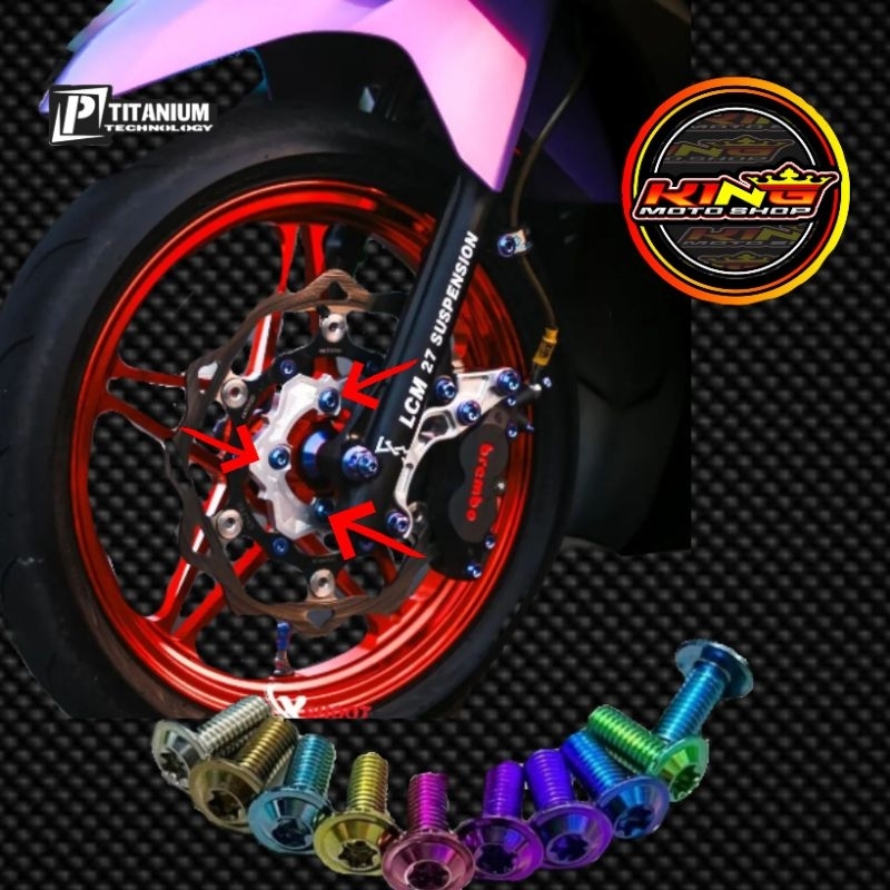baut titanium disc piringan cakram vario beat scoopy satu set 4 biji