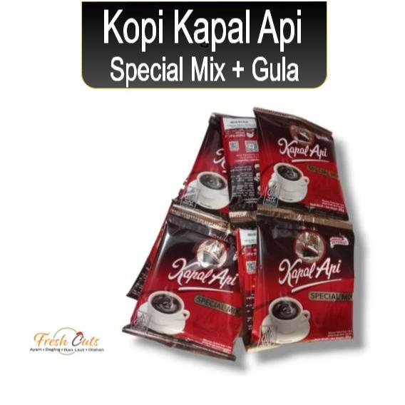 

1 Renceng Saset Kopi Kapal Api Special Mix + Gula / 1 Renteng Sachet Kopi Hitam + Gula