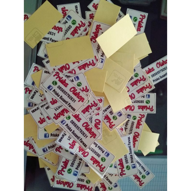 

stiker label custom 3x1 murah sehari jadi