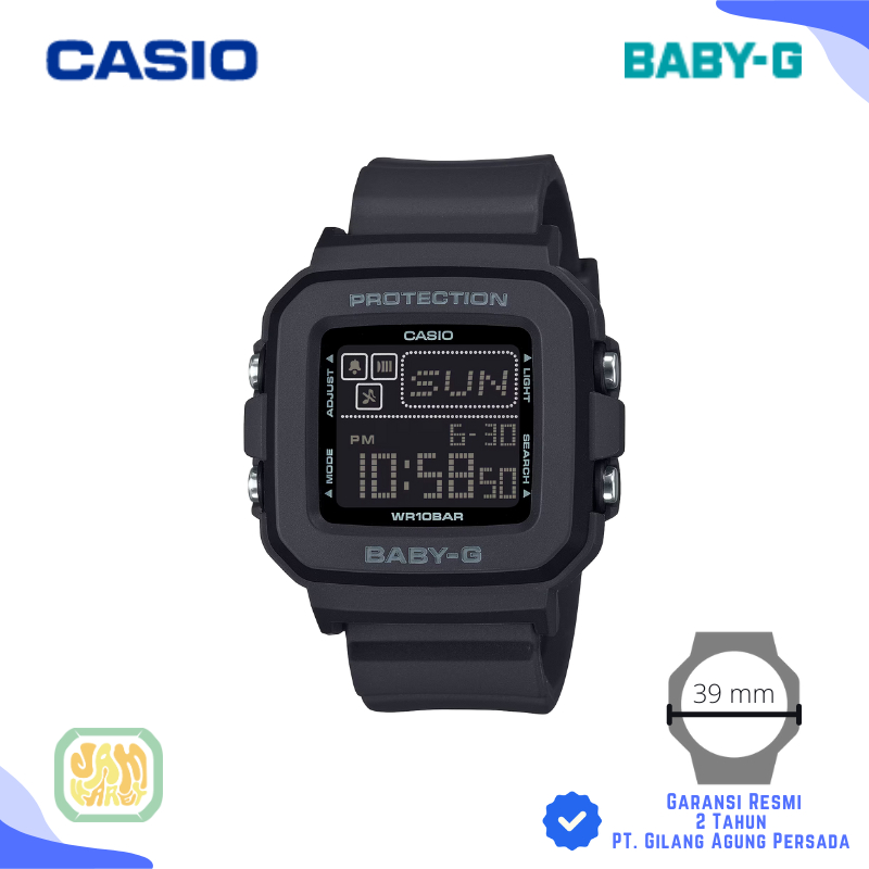 JAM TANGAN WANITA CASIO BABY-G BGD-10-1 ORIGINAL - BABYG BGD 10 1DR HITAM