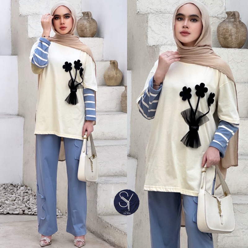 STURDY| Setelan oversize wanita bahan catton combed