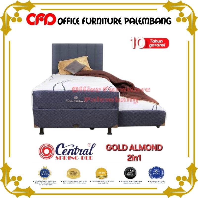 springbed anak central GOLD ALMOND 2IN1 matras kasur sorong bed dorong