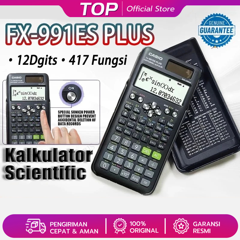 

Kalkulator Scientific Casio ilmiah FX-991EX/991ES-Plus Calculator Scientific Casio Kalkulator Casio Scientific 417 Fungsi/Dua Sumber Tenaga Baterai Dan Tenaga Matahari/40 Konstanta Rumus