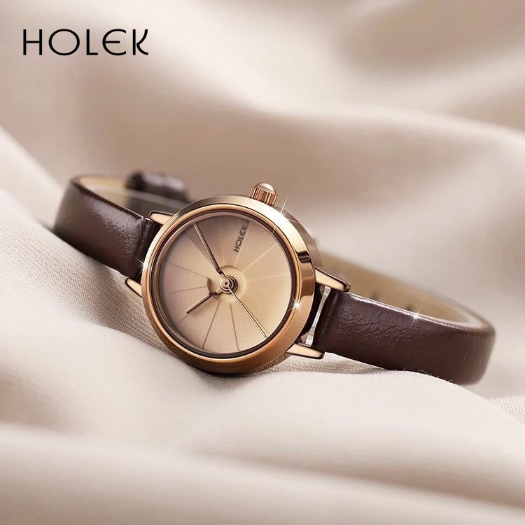 TERMURAH HOLEK 193 Jam Tangan Wanita Tali Kulit Asli Asli Jam Tangan Wanita Retro Korea Mini
