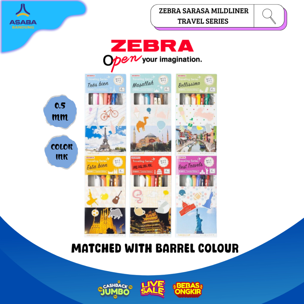 

Asaba Bandung - ZEBRA SARASA MILDLINER TRAVEL SERIES - LIMITED EDITION