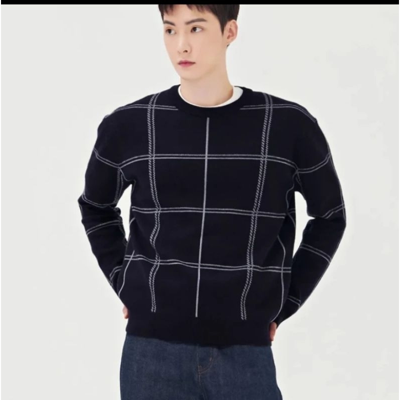 MUSINSA standard store original Korea / men pattern rown sweatshirt crewneck / sweater