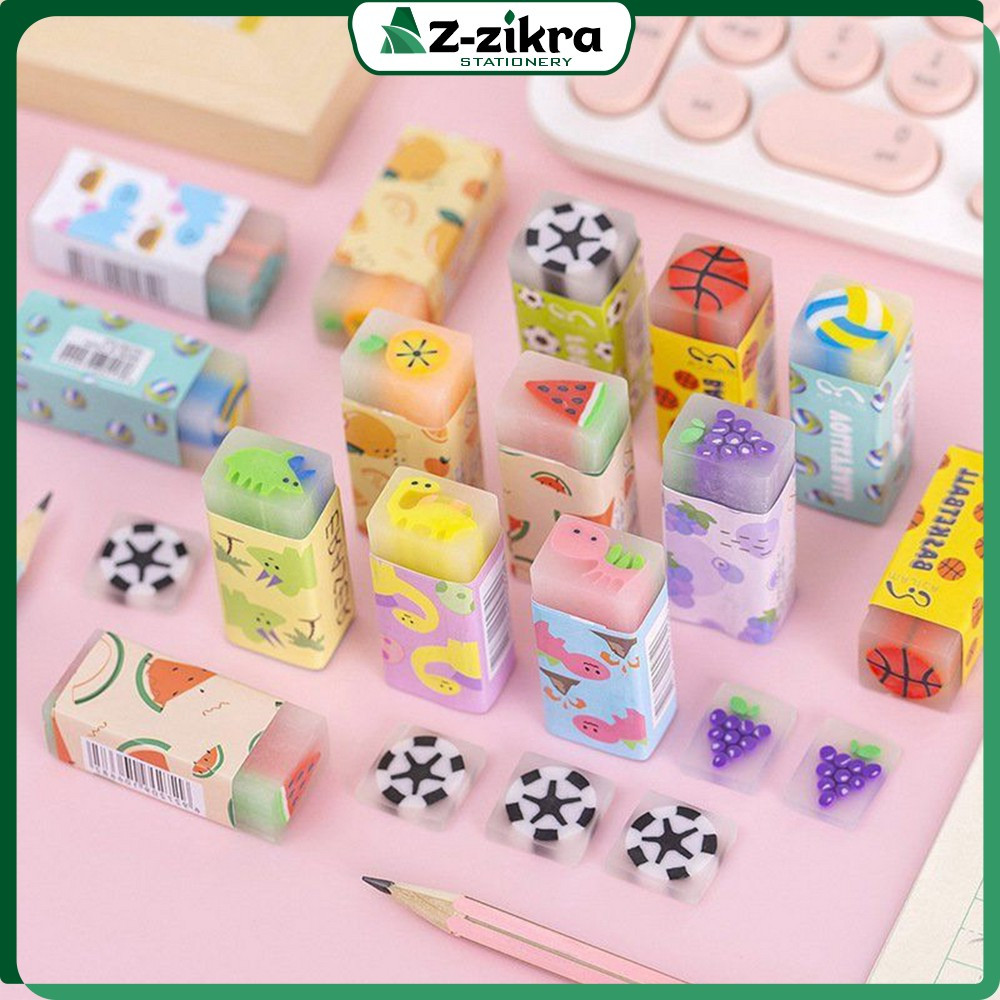 

Eraser Pencil Karakter Motif Kartun Warna Warni Lucu / Alat Tulis Penghapus Karet Perlengkapan Sekolah Anak Az Zikra Stationery A74