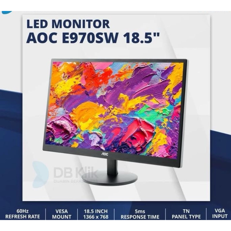 AOC LED Monitor Komputer / PC - 19 Inch E970SW