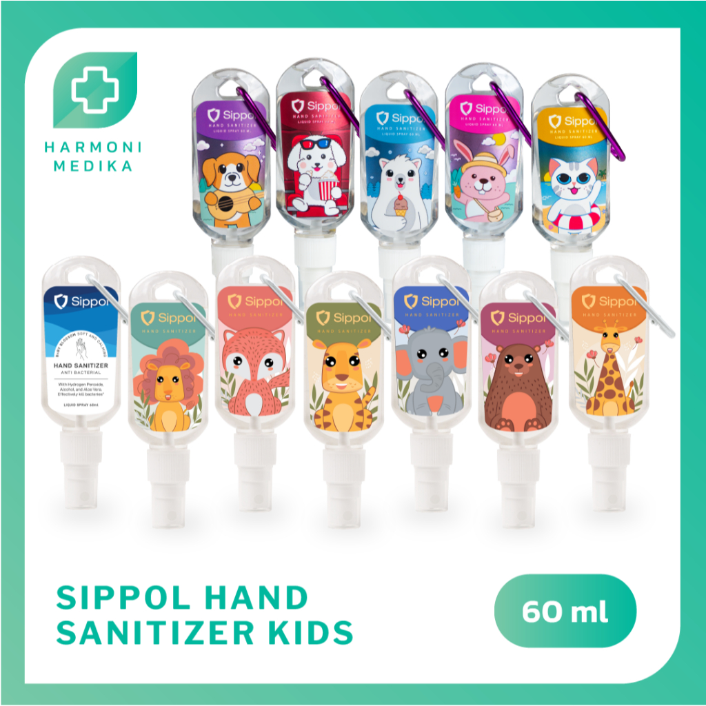 Sippol Hand Sanitizer Kids 60 ml (Semua Varian Lengkap) / Antiseptik Pembersih Tangan Aroma Bedak Ba